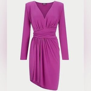 Draped V neck Mini Dress New with Tag